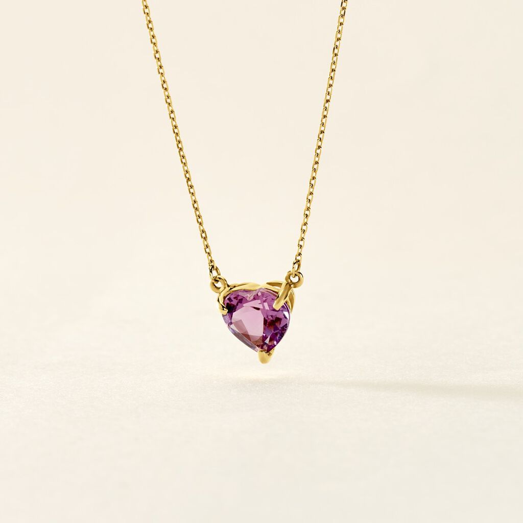 Collier Tender Love Or Jaune Améthyste - Colliers Femme | Histoire d’Or