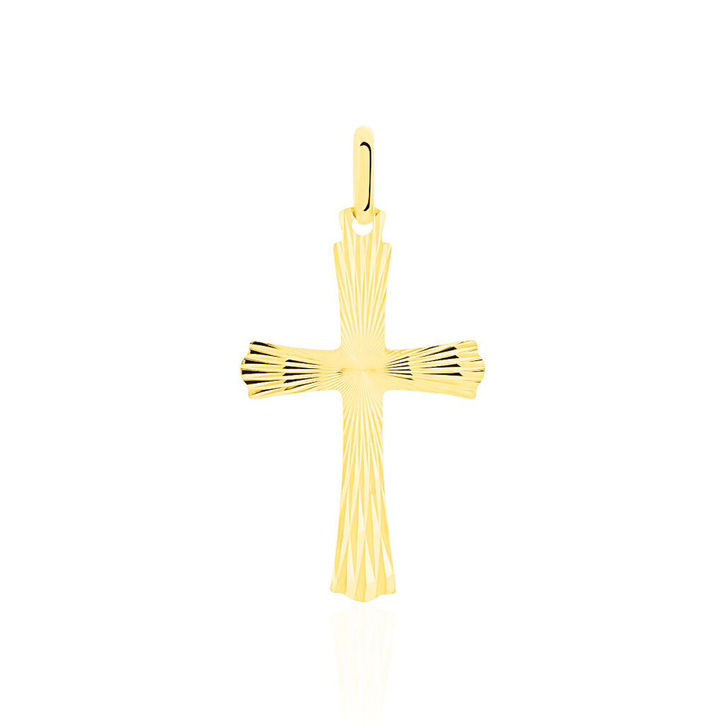 Pendentif Benny Croix Ciselee Or Jaune - Pendentifs Baptême Famille | Histoire d’Or