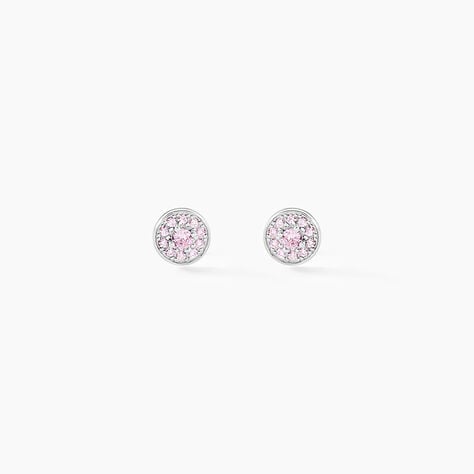 Boucles D'oreilles Puces Auxana Argent Blanc Oxyde De Zirconium - Boucles d'oreilles fantaisie Femme | Histoire d&rsquo;Or
