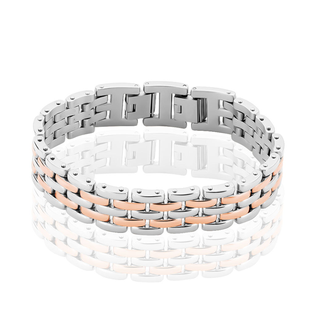 Bracelet Mareva Maille Grain De Riz Acier Bicolore - Bracelets Femme | Histoire d’Or