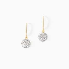 Boucles D'oreilles Pendantes Or Jaune Fidelia Cristal - Boucles d'oreilles pendantes Femme | Histoire d’Or