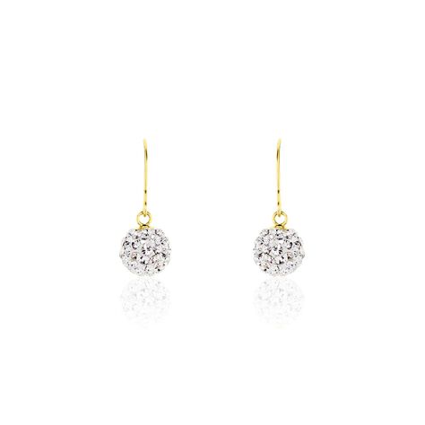 Boucles D'oreilles Pendantes Or Jaune Fidelia Cristal - Boucles d'oreilles pendantes Femme | Histoire d’Or