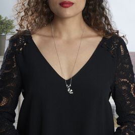 Collier Sautoir Junien Argent Blanc Oxyde De Zirconium - Sautoirs Femme | Histoire d’Or