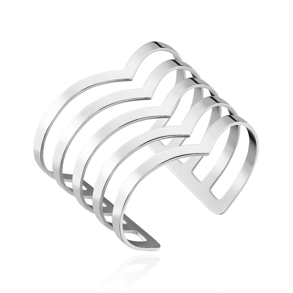 Bracelet Manchette Abid Acier Blanc - Bracelets manchettes Femme | Histoire d&rsquo;Or