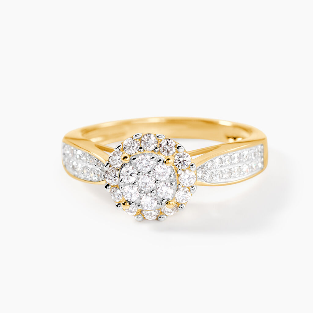 Bague Chou Or Jaune Diamant - Bagues avec pierre Femme | Histoire d&rsquo;Or
