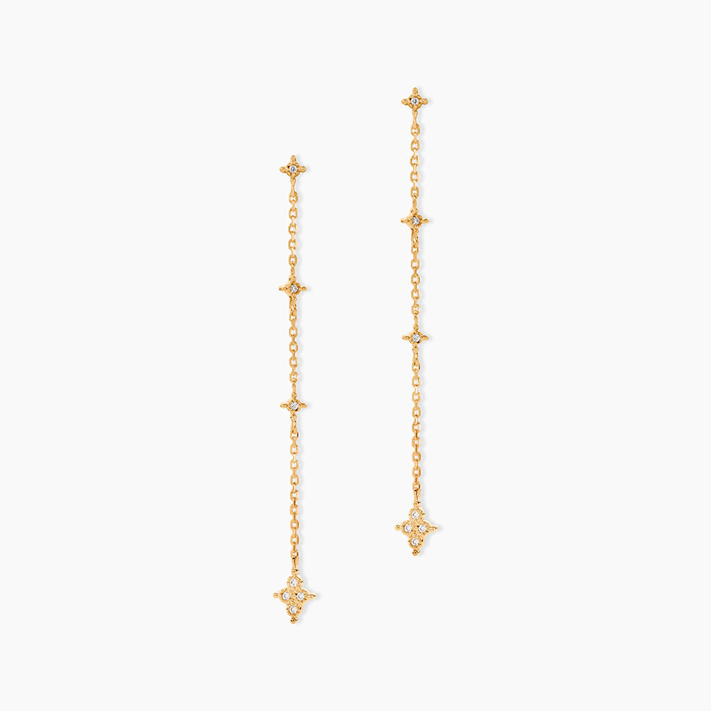 Boucles D'oreilles Pendantes Ziha Plaqu&eacute; Or Jaune Oxyde De Zirconium - Boucles d'oreilles fantaisie Femme | Histoire d&rsquo;Or