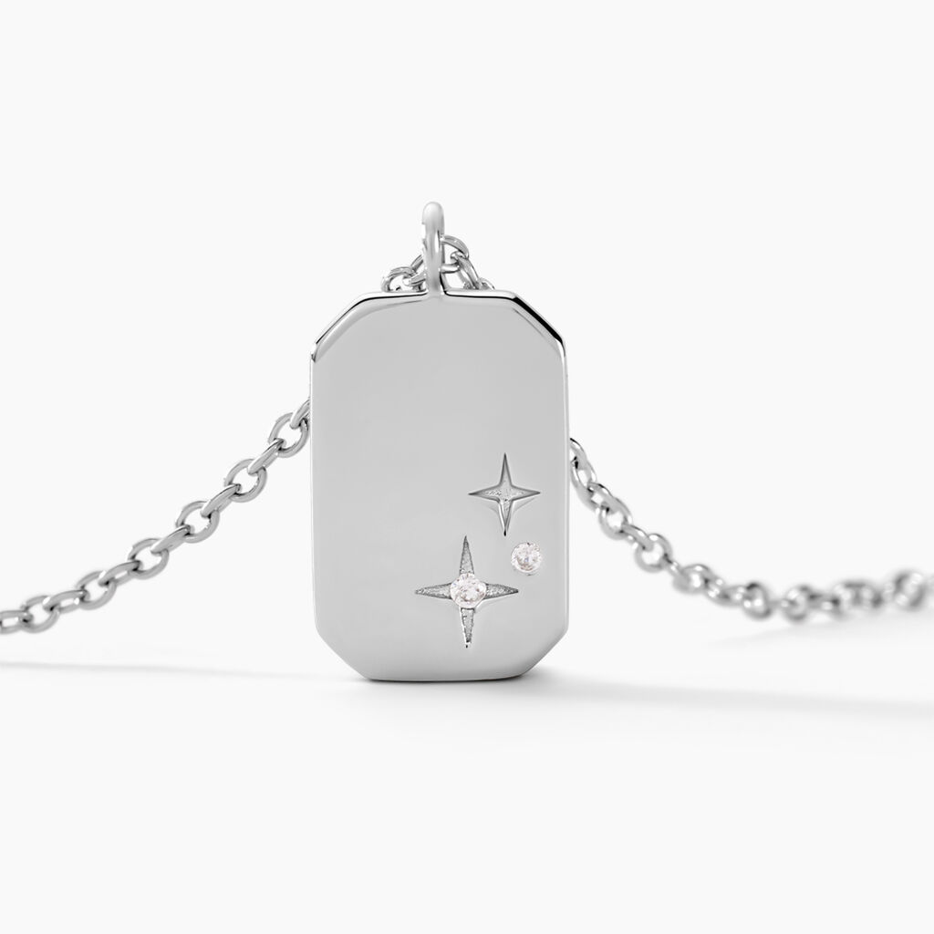 Collier Youna Argent Blanc Oxyde De Zirconium - Colliers fantaisie Femme | Histoire d&rsquo;Or