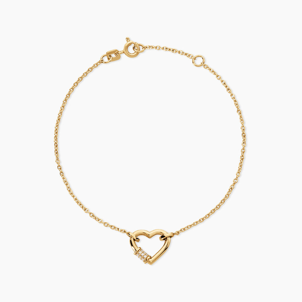 Bracelet Minie Argent Dor&eacute; A L'Or 750/1000 Oxyde De Zirconium - F&ecirc;te des m&egrave;res Femme | Histoire d&rsquo;Or