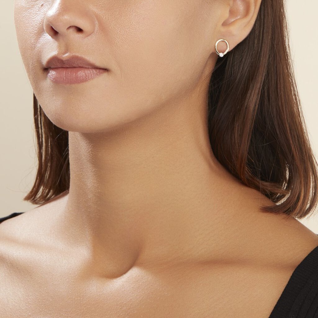 Boucles D'oreilles Puces Or Jaune Shyla Diamants - Clous d'oreilles Femme | Histoire d’Or