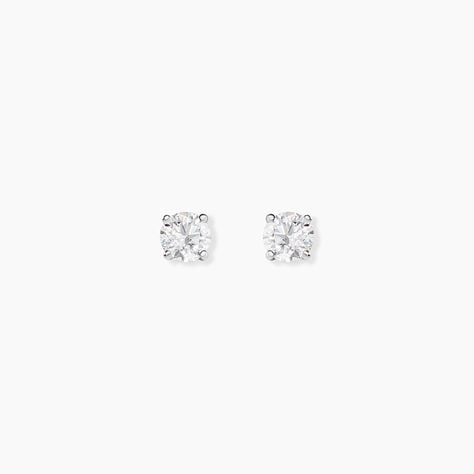 Boucles D'oreilles Puces Aphrodite Platine Blanc Diamant - Clous d'oreilles Homme | Histoire d&rsquo;Or
