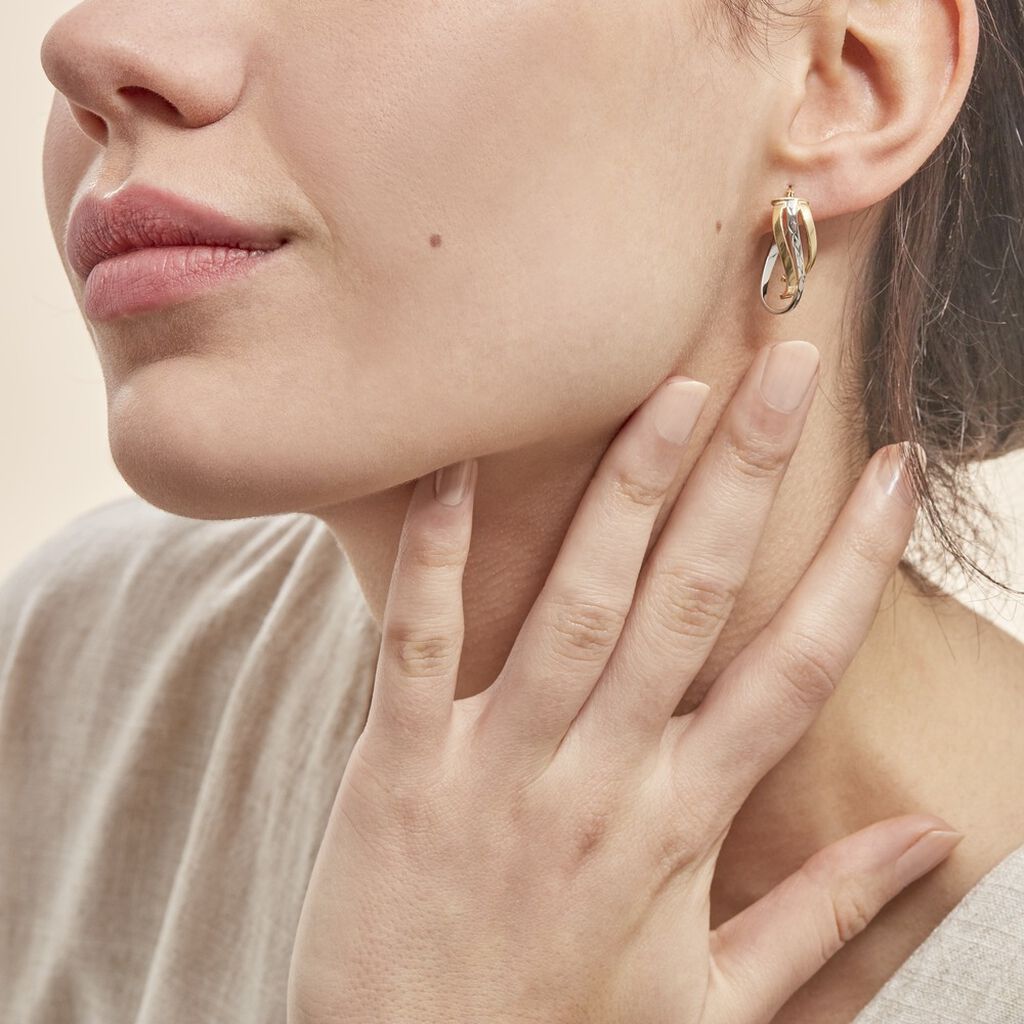 Créoles Holly Or Bicolore - Boucles d'oreilles créoles Femme | Histoire d’Or