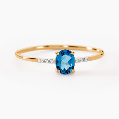 Bague Or Jaune Jehane Topaze Oxydes De Zirconium - Bagues solitaires Femme | Histoire d’Or
