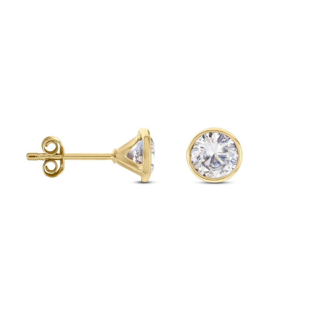 Boucles D'oreilles Puces Plaqu&eacute; Or Jaune Niclaus Oxyde - Boucles d'oreilles fantaisie Femme | Histoire d&rsquo;Or