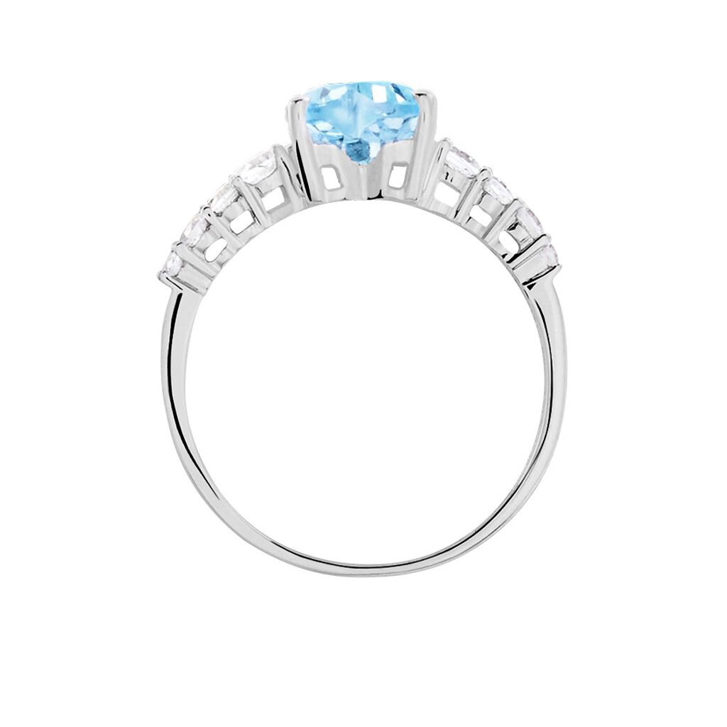 Bague Fany Or Blanc Topaze Et Oxyde De Zirconium - Bagues solitaires Femme | Histoire d’Or
