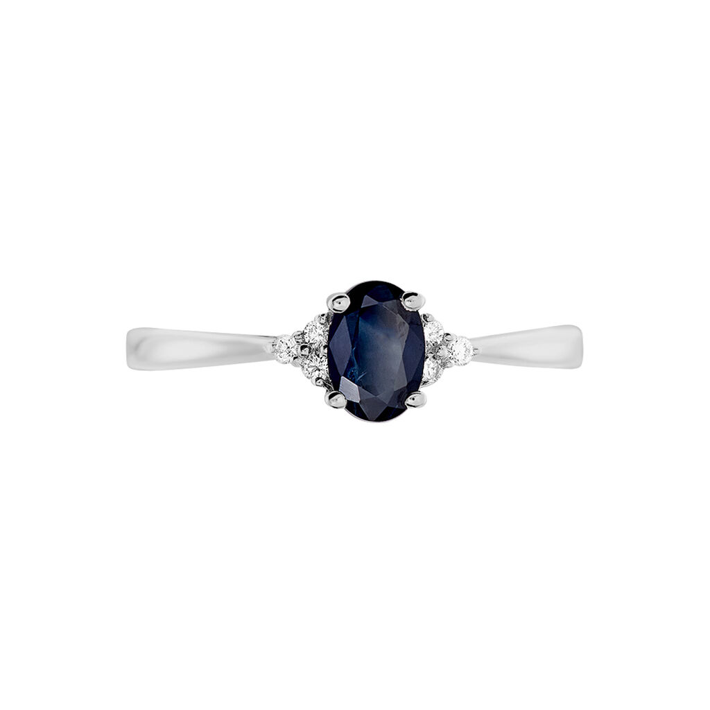 Bague Lea Or Blanc Saphir Et Diamant - Bagues solitaires Femme | Histoire d’Or