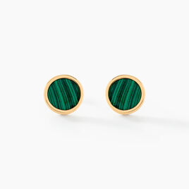 Boucles D'oreilles Puces Florica Or Jaune Malachite - Clous d'oreilles Femme | Histoire d’Or