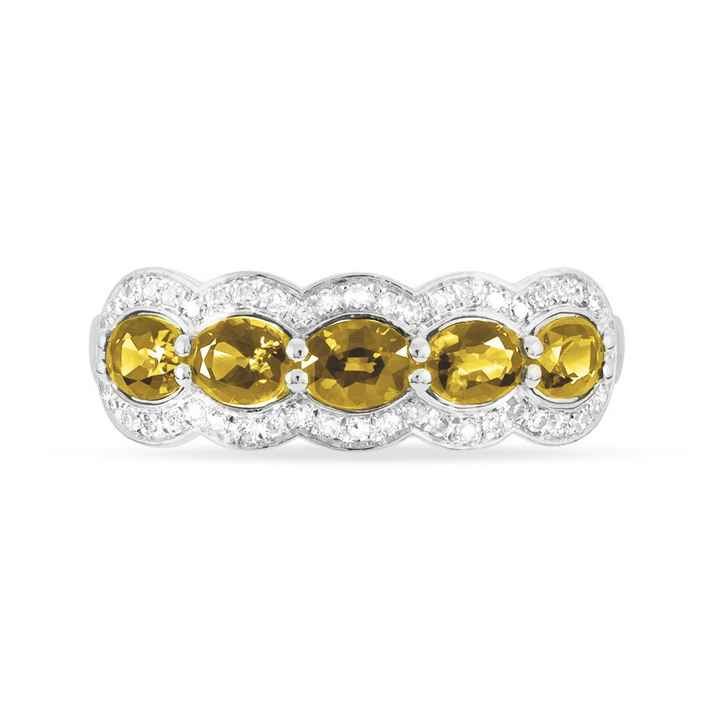 Bague Margaux Or Jaune Citrine Et Diamant - Bagues avec pierre Femme | Histoire d&rsquo;Or
