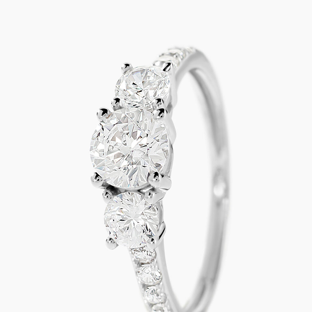 Bague Jennifere Or Blanc Oxyde - Bagues solitaires Femme | Histoire d&rsquo;Or