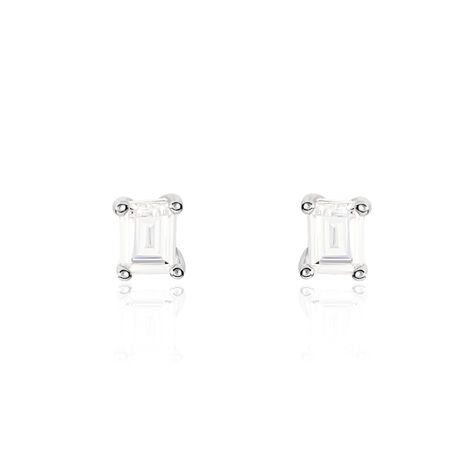 Boucles D'oreilles Puces Mathilda Argent Blanc Oxyde De Zirconium - Boucles d'oreilles fantaisie Femme | Histoire d’Or