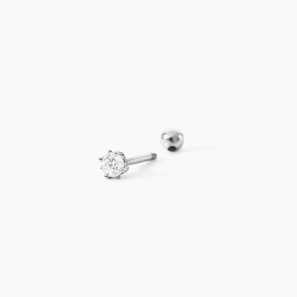 Piercing D'oreilles Joanina 2 Or Blanc Oxyde - Piercing H&eacute;lix Femme | Histoire d&rsquo;Or