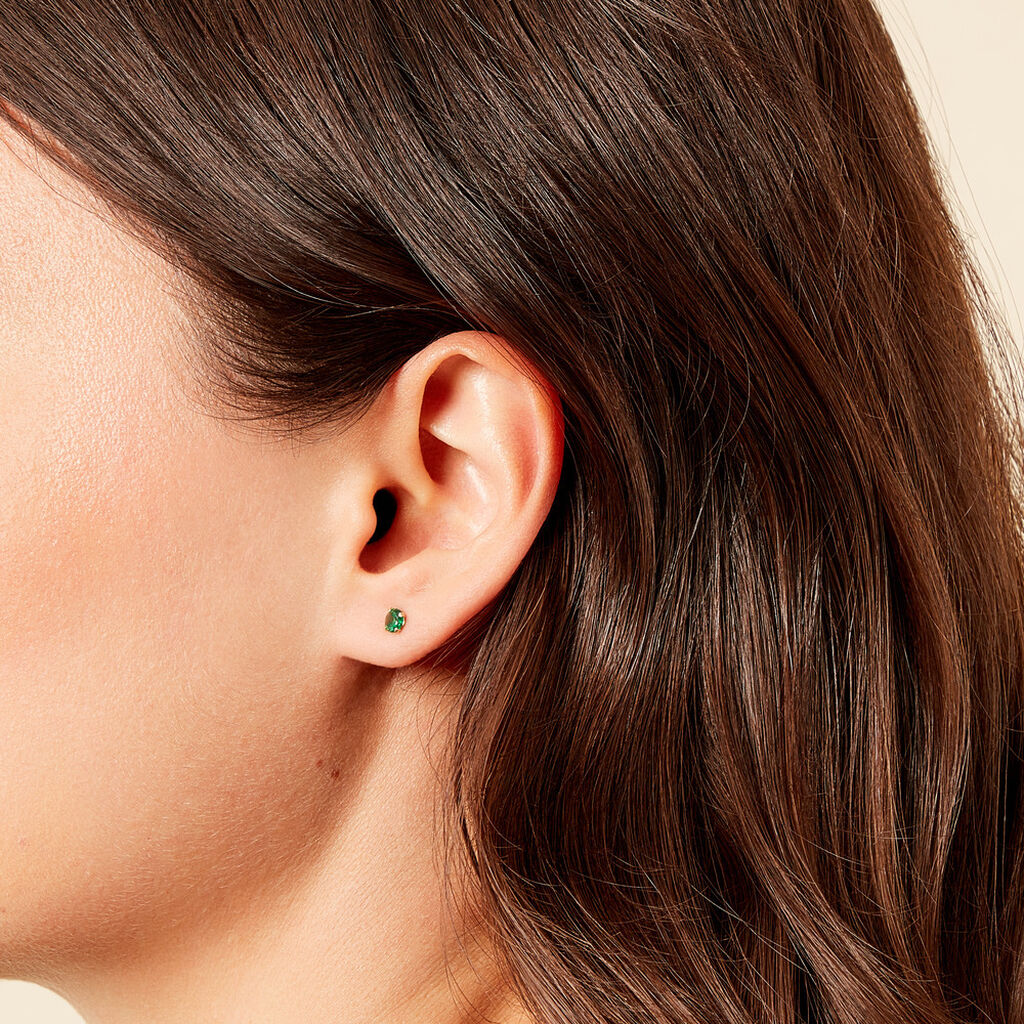 Boucles D'oreilles Puces Daria Or Jaune Oxyde De Zirconium - Nouveautés Famille | Histoire d’Or