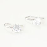 Boucles D'oreilles Pendantes Bo Coeur Pm Or Blanc Oxyde De Zirconium - Boucles d'oreilles pendantes Femme | Histoire d&rsquo;Or