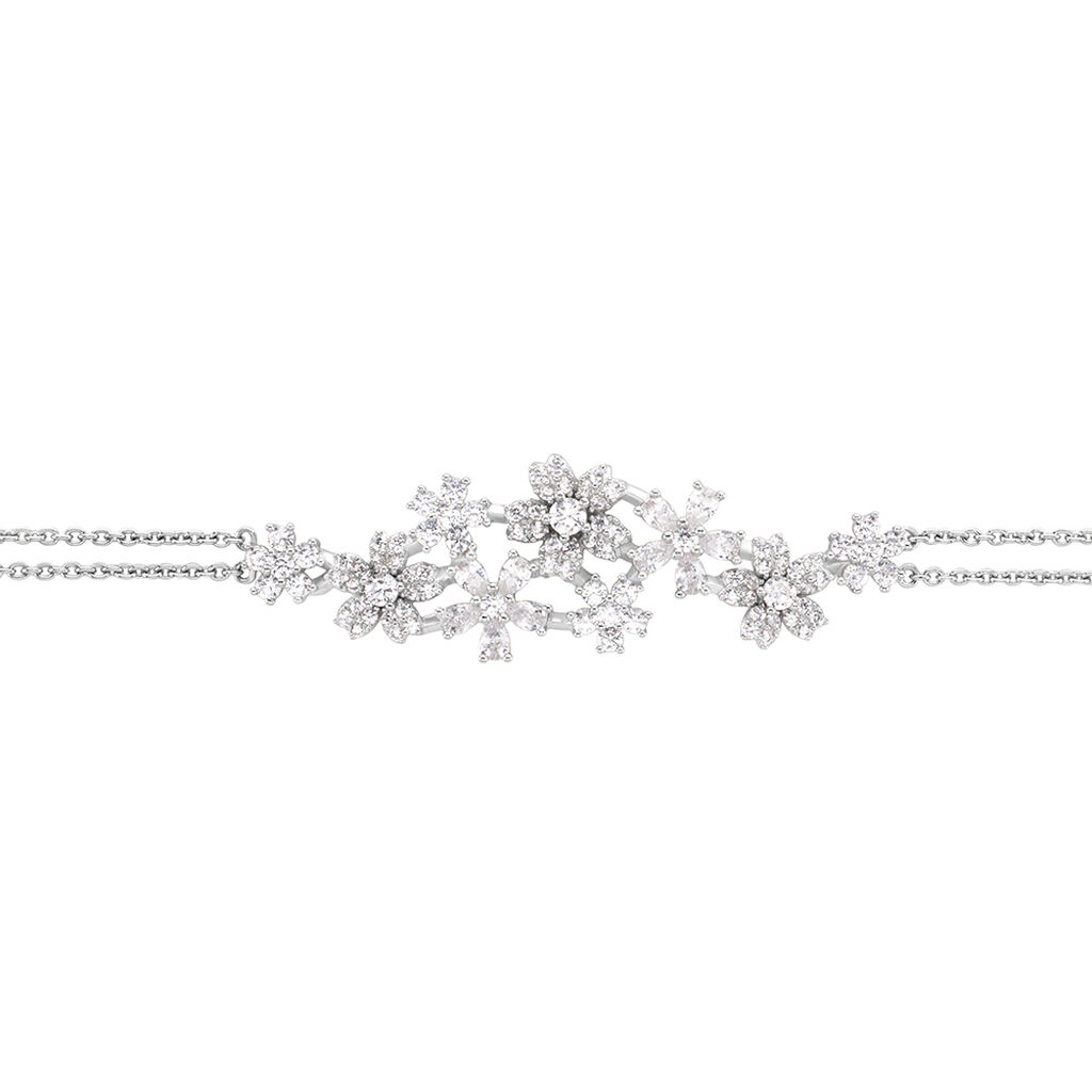 Bracelet Midnight Flower Argent Blanc Oxyde De Zirconium - Bracelets Femme | Histoire d’Or