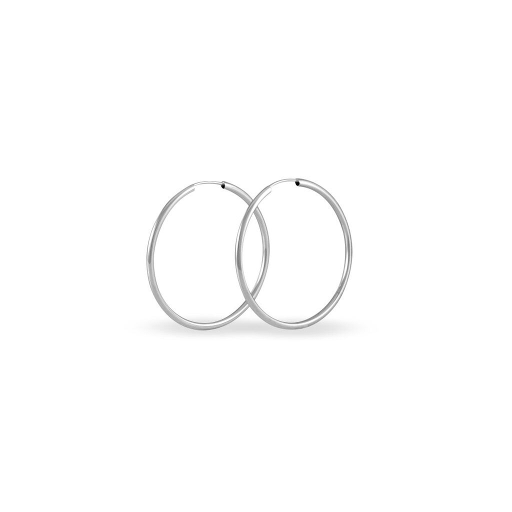 Créoles Valencina Or Blanc - Boucles d'oreilles créoles Femme | Histoire d’Or