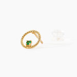Boucles D'Oreilles Puces Eimhir Or Jaune Emeraude - Clous d'oreilles Femme | Histoire d&rsquo;Or