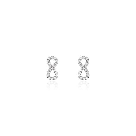 Boucles D'oreilles Puces Terah Argent Blanc Oxyde De Zirconium - Boucles d'oreilles fantaisie Femme | Histoire d’Or