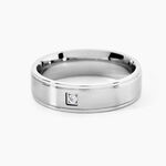 Bague Bicolore Acier Blanc Oxyde De Zirconium - Bagues avec pierre Homme | Histoire d&rsquo;Or