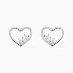 Boucles D'oreilles Puces Argent Blanc Shelan Oxydes De Zirconium - Boucles d'oreilles fantaisie Femme | Histoire d&rsquo;Or