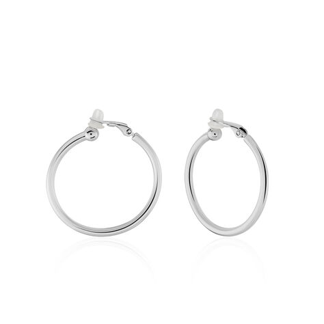 Créoles Maxa Argent Blanc - Boucles d'oreilles créoles Femme | Histoire d’Or