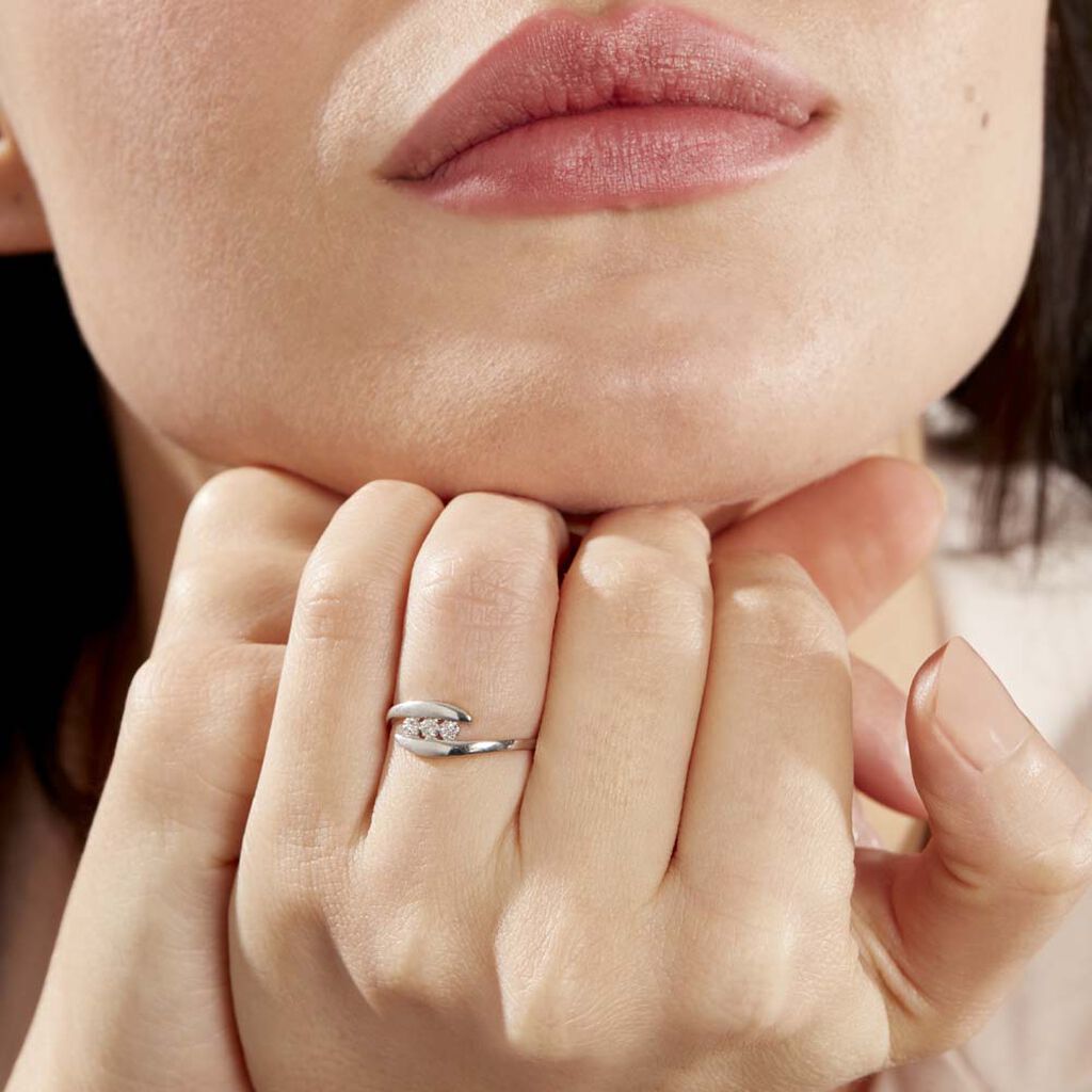 Bague Delphine Or Blanc Diamant - Bagues avec pierre Femme | Histoire d’Or