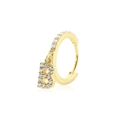 Cr&eacute;ole Unitaire L&eacute;ria Or Jaune Oxydes De Zirconium - Boucles d'oreilles cr&eacute;oles Femme | Histoire d&rsquo;Or