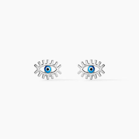 Boucles D'oreilles Puces Parad'eyes Argent Blanc - Boucles d'oreilles fantaisie Femme | Histoire d&rsquo;Or