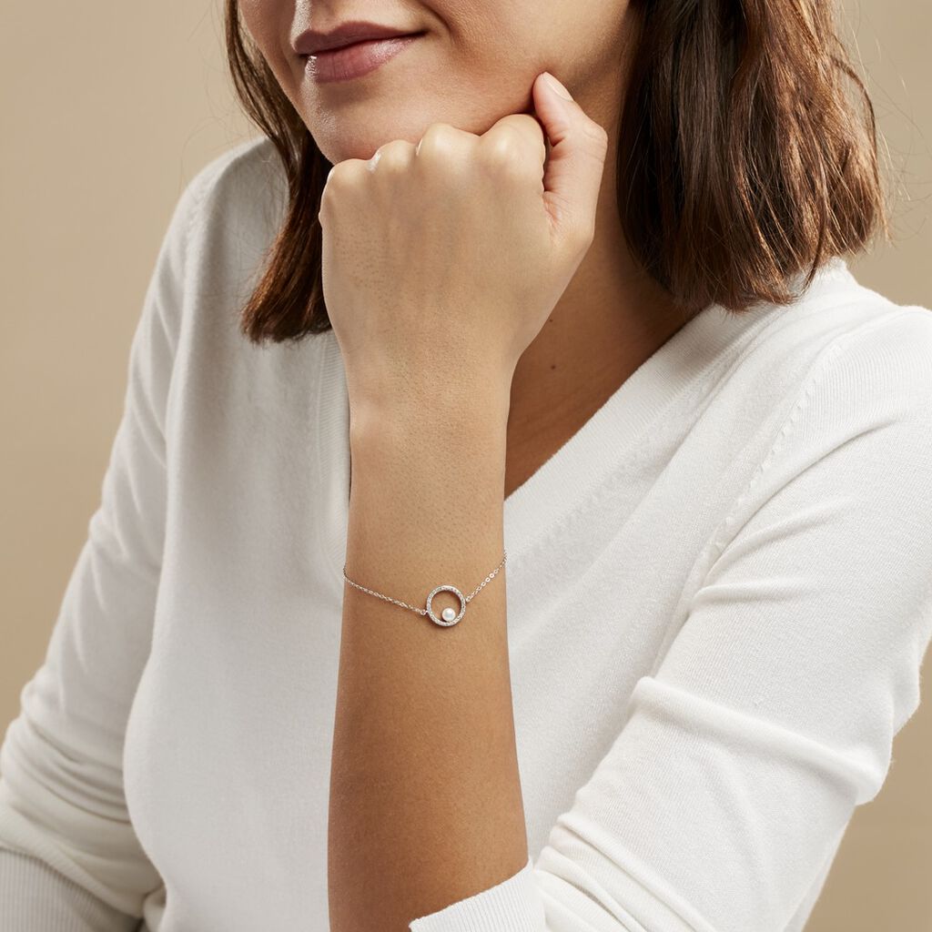 Bracelet Marthe Argent Blanc Perle De Culture Et Oxyde De Zirconium - Bracelets Femme | Histoire d’Or