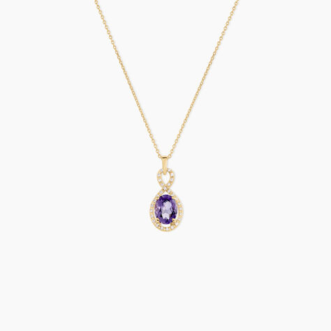 Collier Passion Or Jaune Amethyste Et Oxyde De Zirconium - Colliers Femme | Histoire d&rsquo;Or