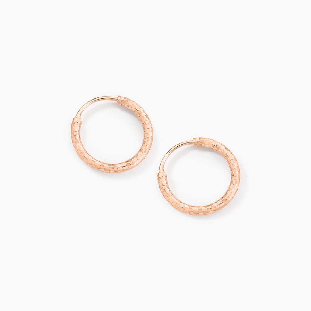 Créoles Argent Rose Agathe - Boucles d'oreilles créoles Femme | Histoire d’Or