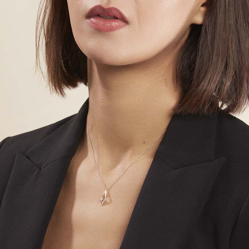 Collier Eye Or Jaune Oxyde De Zirconium - Colliers Femme | Histoire d’Or