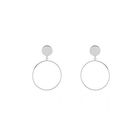 Boucles D'oreilles Pendantes Misao Argent Blanc - Boucles d'oreilles cr&eacute;oles Femme | Histoire d&rsquo;Or