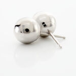 Boucles D'oreilles Puces Fidelia Boule Or Blanc - Clous d'oreilles Femme | Histoire d&rsquo;Or