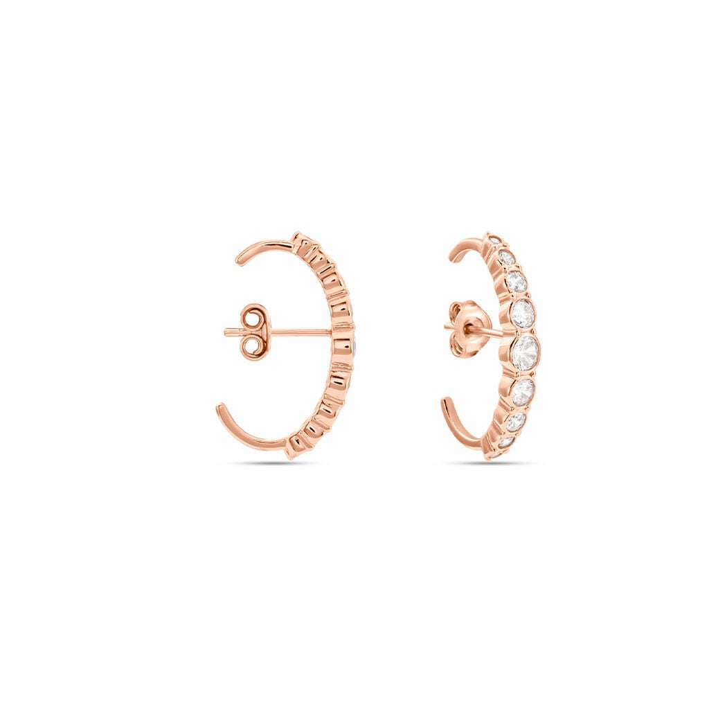 Boucles D'oreilles Liviu Argent Rose Oxyde De Zirconium - Boucles d'oreilles cr&eacute;oles Femme | Histoire d&rsquo;Or