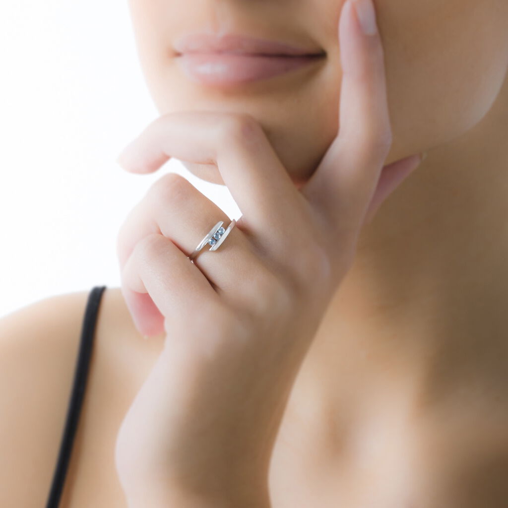 Bague Sally Or Blanc Topaze - Bagues avec pierre Femme | Histoire d’Or