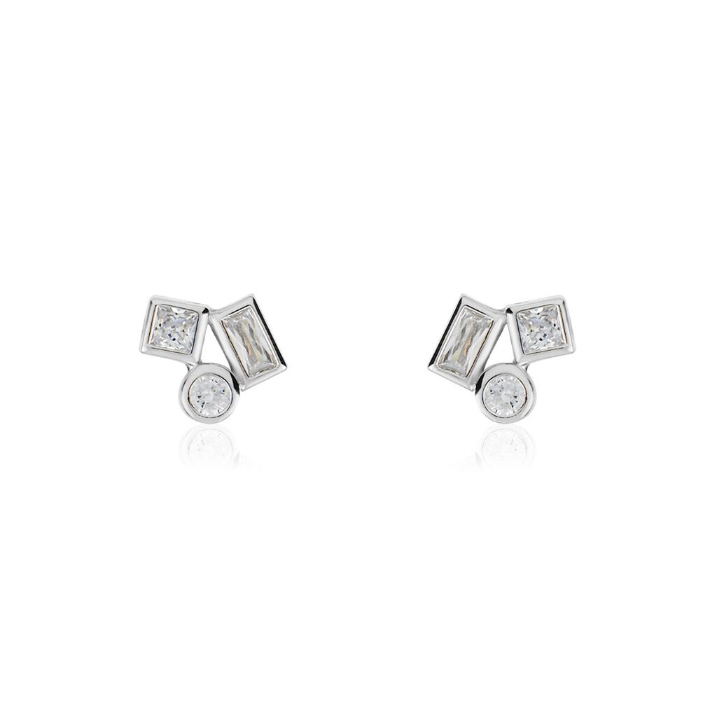 Boucles D'oreilles Puces Argent Duredle Oxydes De Zirconium - Boucles d'oreilles fantaisie Femme | Histoire d’Or
