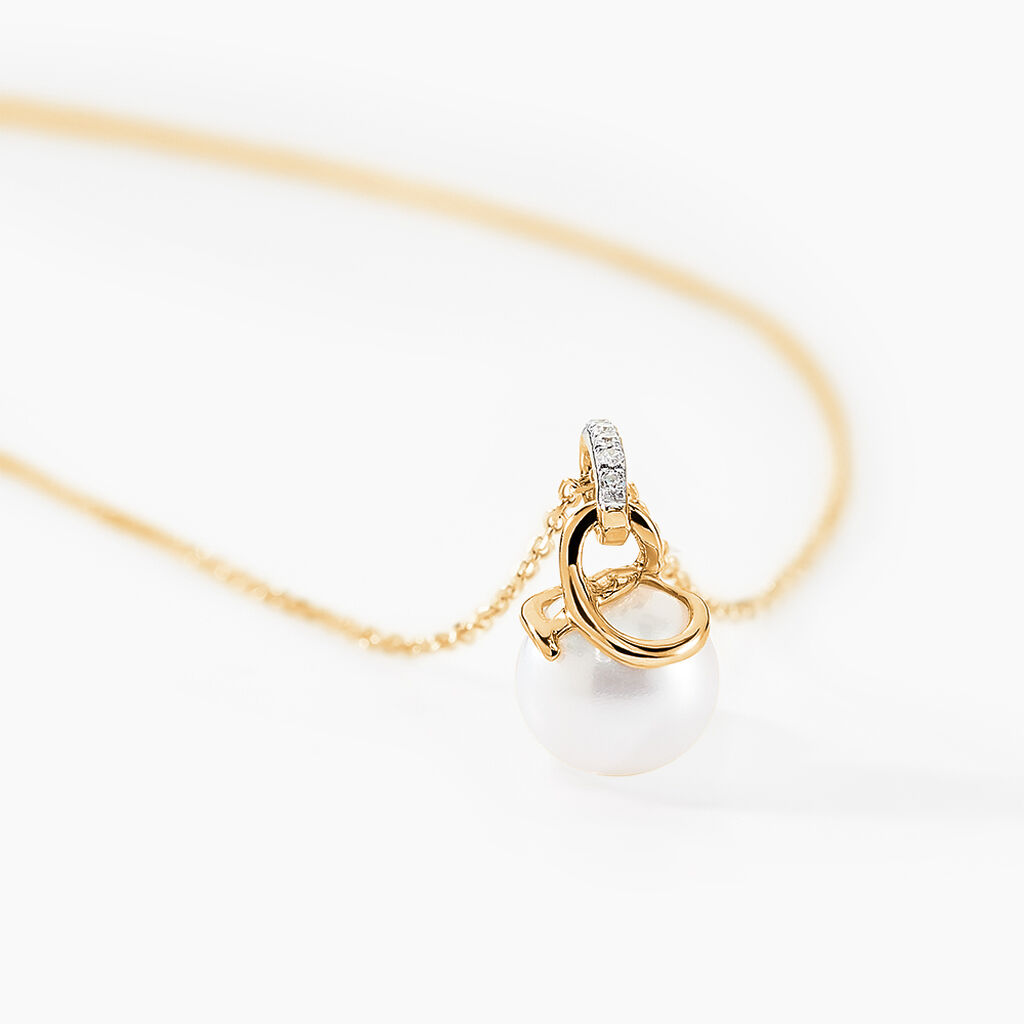 Collier Delight Or Jaune Perle De Culture Et Diamant - Colliers Femme | Histoire d’Or