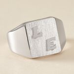 Chevaliere Argent Blanc Gringoire Carree - Chevali&egrave;res Homme | Histoire d&rsquo;Or