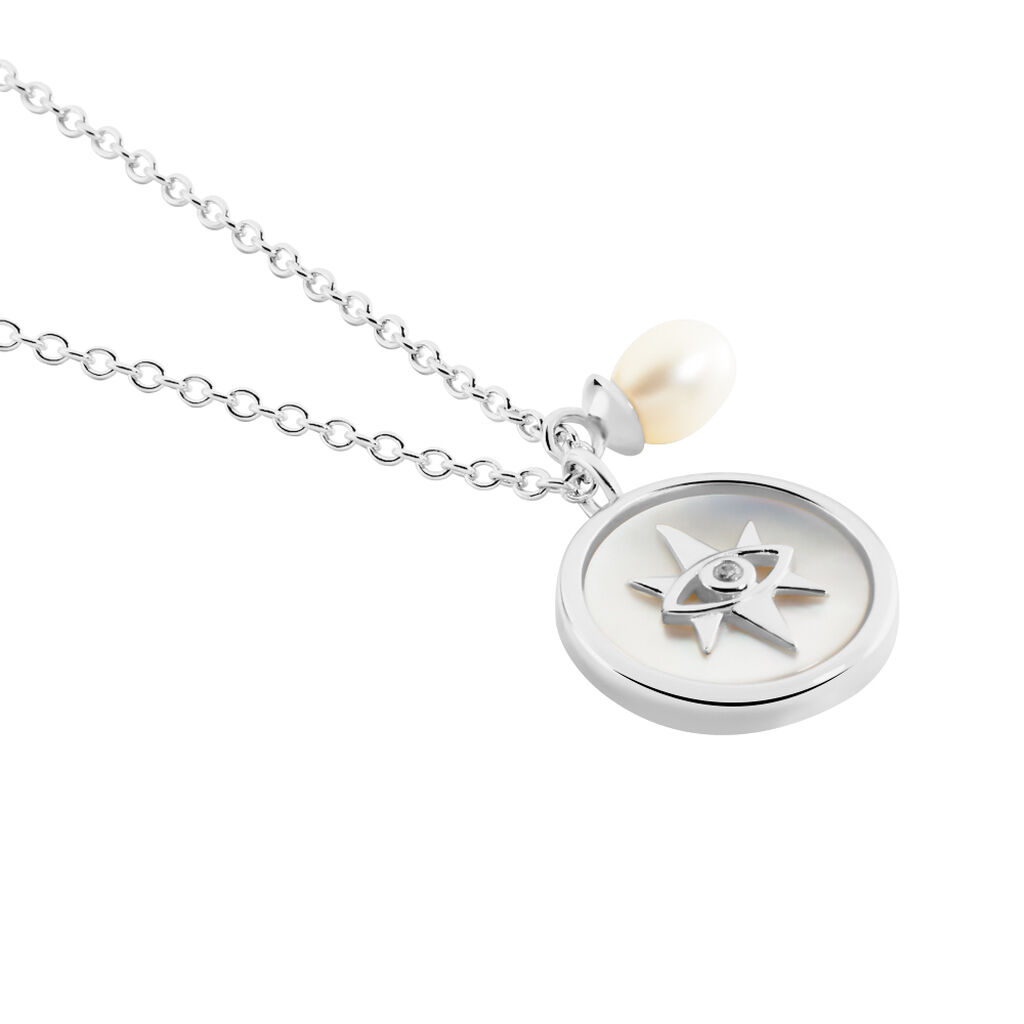 Collier Argent Glad Perle De Culture Oxydes De Zirconium - Colliers fantaisie Femme | Histoire d&rsquo;Or