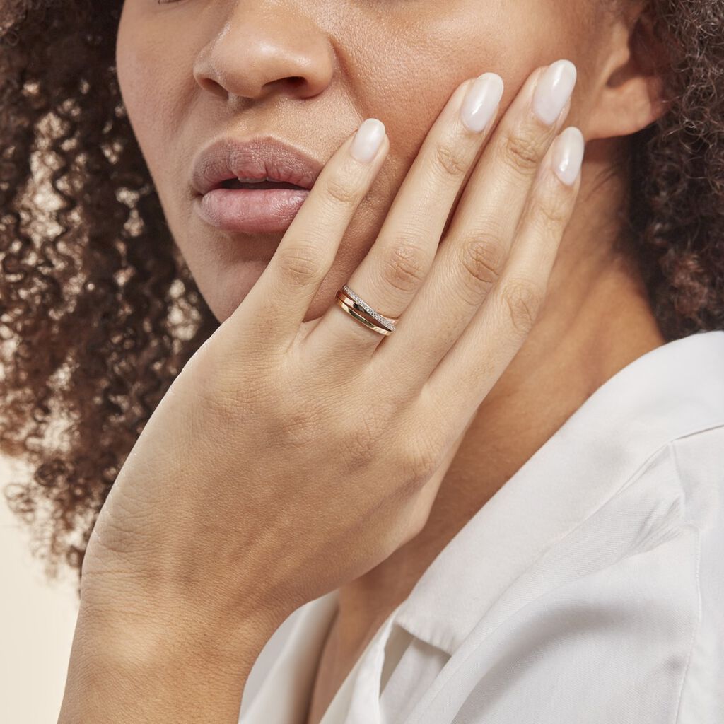 Bague Layan Or Tricolore Diamant - Bagues avec pierre Femme | Histoire d’Or