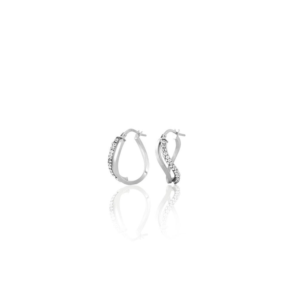Créoles Hekate Or Blanc Strass - Boucles d'oreilles créoles Femme | Histoire d’Or